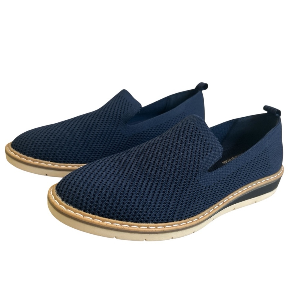 TARYN by TARYN ROSE Stilo Womens Navy Canvas Closed Toe Comfort Loafers Sz 6.5
